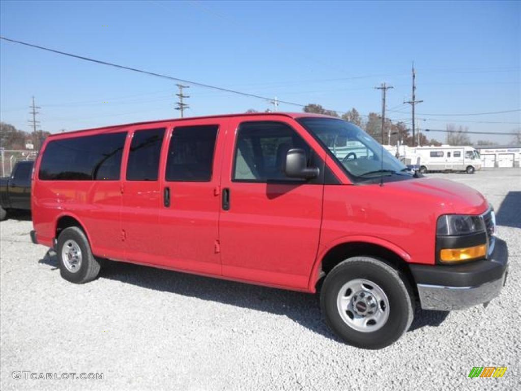 Fire Red 2009 GMC Savana Van 3500 LS Extended Passenger Exterior Photo #45479641