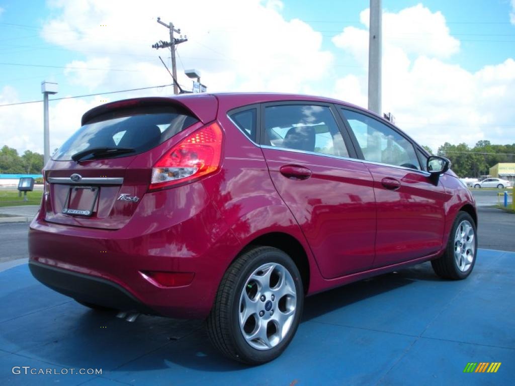 2011 Fiesta SES Hatchback - Bright Magenta Metallic / Charcoal Black/Blue Cloth photo #3