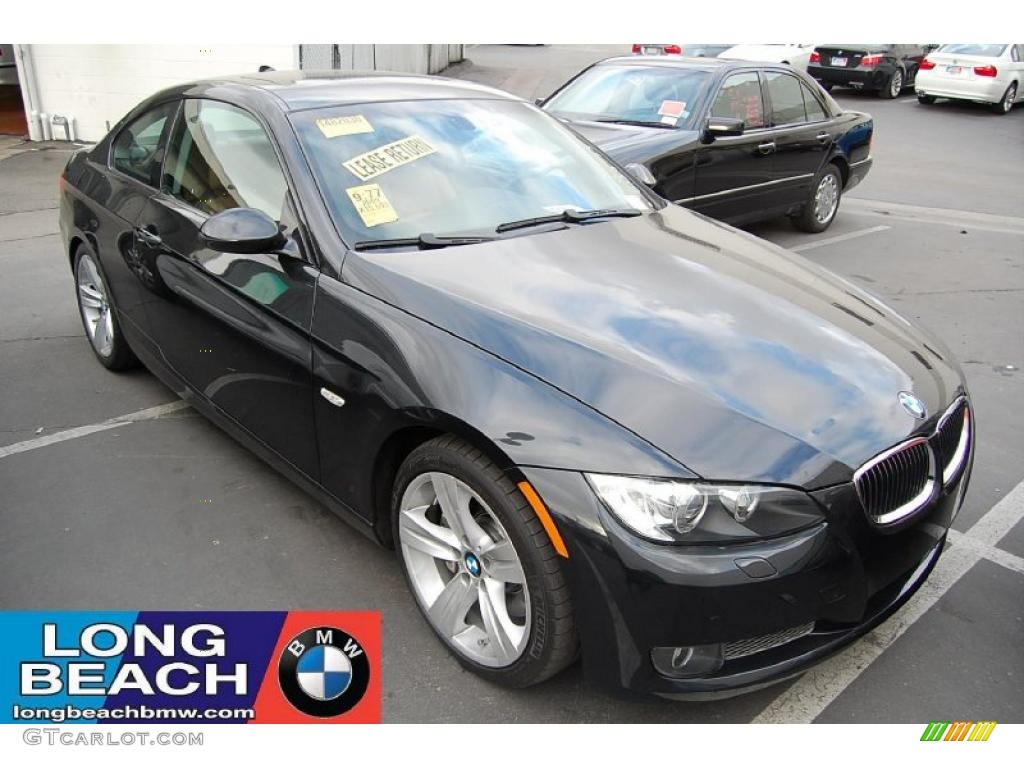 2009 3 Series 335i Coupe - Jet Black / Saddle Brown Dakota Leather photo #1