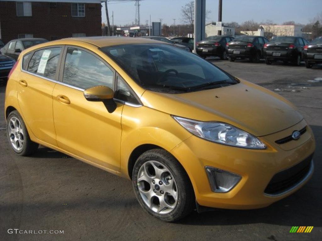 Yellow Blaze Metallic Tri-Coat 2011 Ford Fiesta SES Hatchback Exterior Photo #45484858
