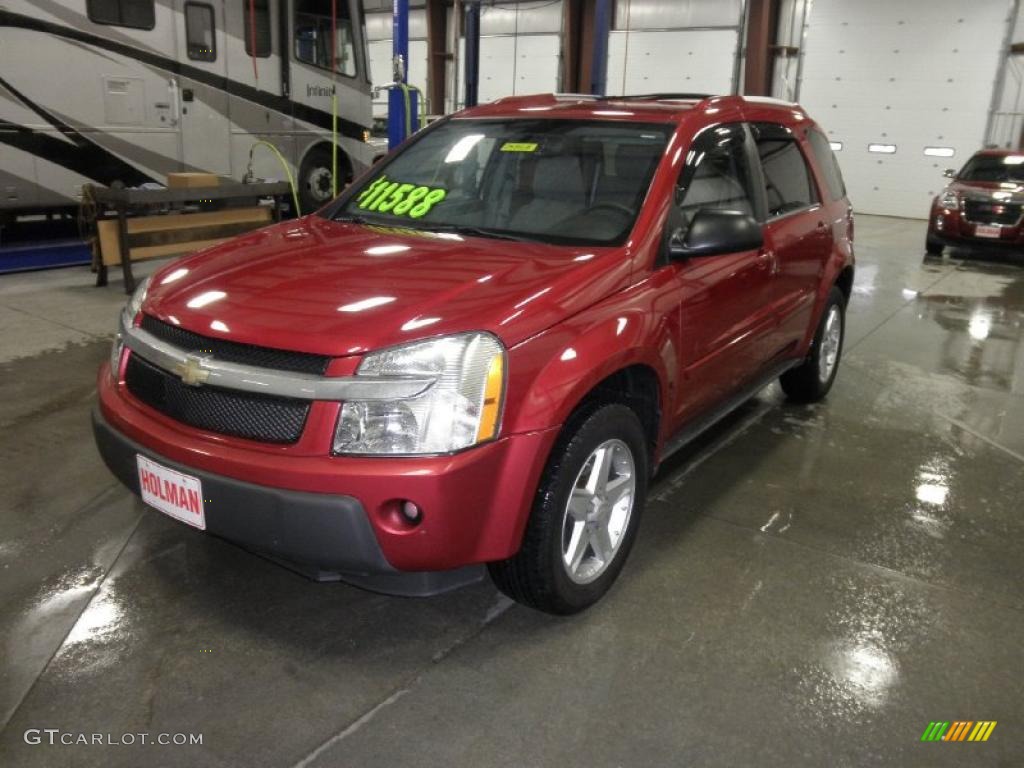 2005 Equinox LT AWD - Salsa Red Metallic / Light Gray photo #3