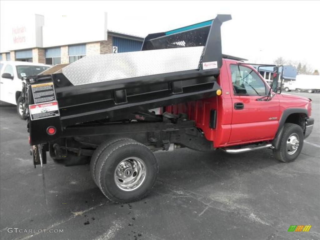 Victory Red 2003 Chevrolet Silverado 3500 Regular Cab 4x4 Chassis Dump Truck Exterior Photo #45487781