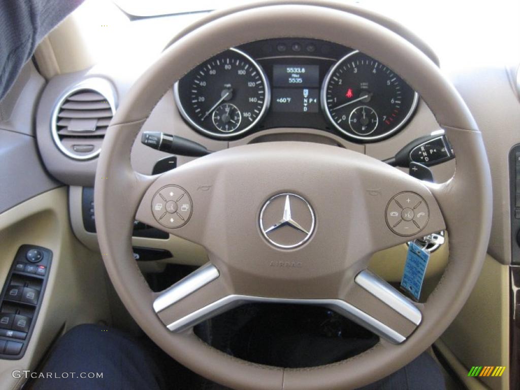 2010 Mercedes-Benz ML 350 Cashmere Steering Wheel Photo #45493771