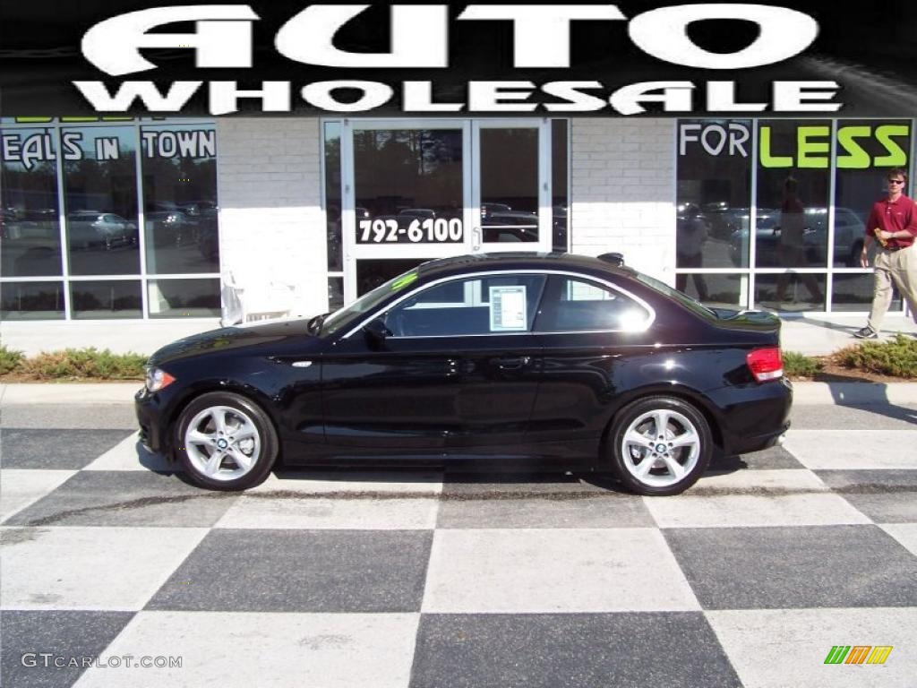 2009 1 Series 128i Coupe - Jet Black / Black photo #1