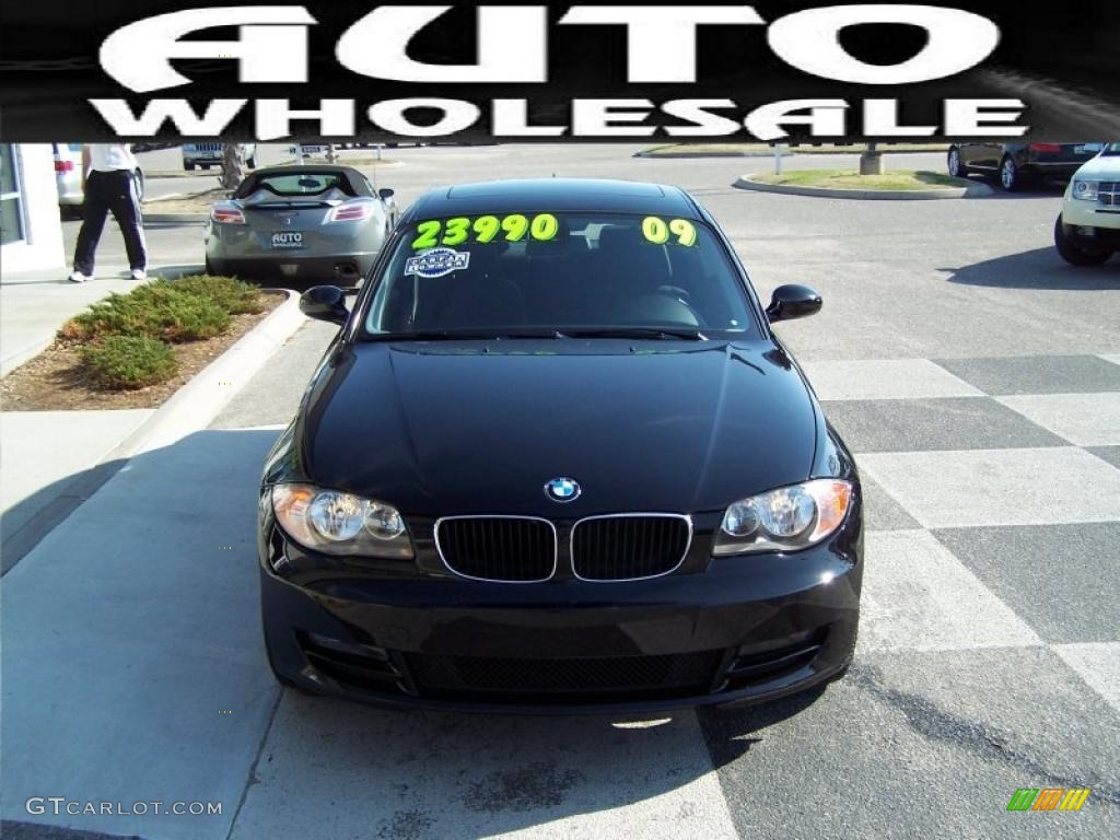 2009 1 Series 128i Coupe - Jet Black / Black photo #2