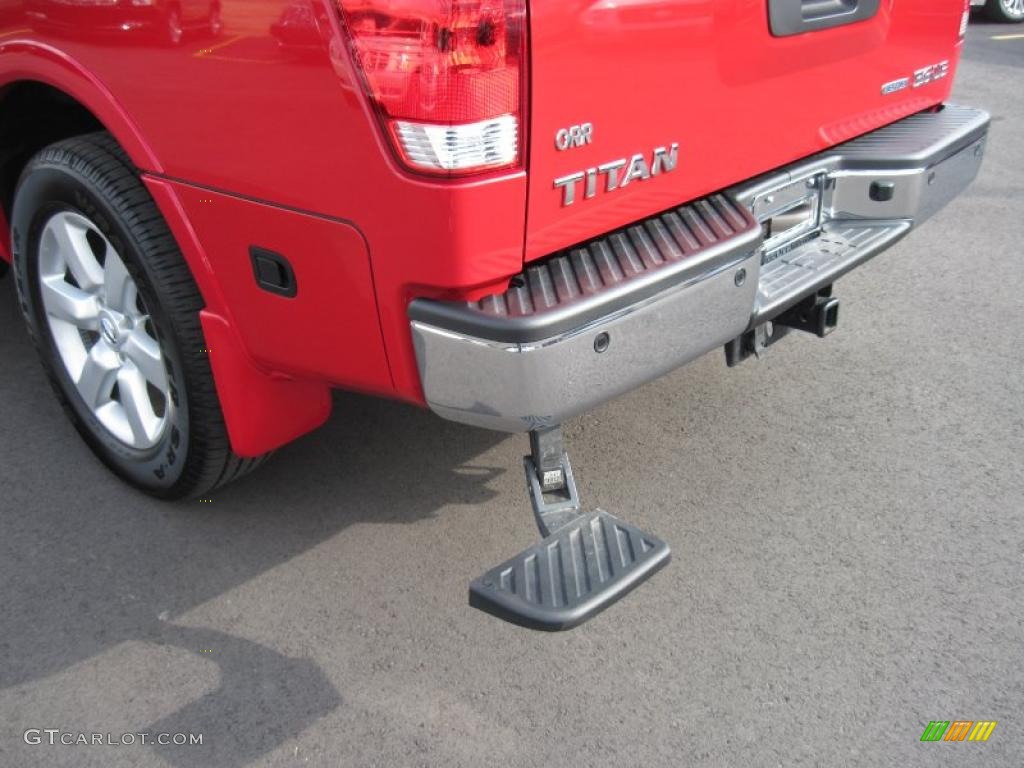 2010 Titan LE Crew Cab - Red Alert / Almond photo #5