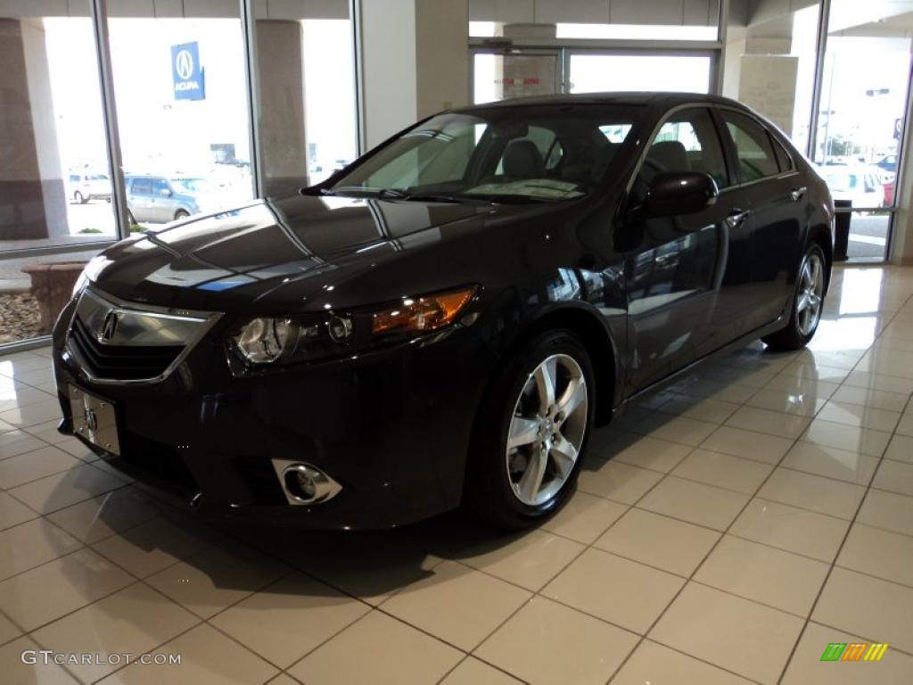 2011 TSX Sedan - Crystal Black Pearl / Taupe photo #1