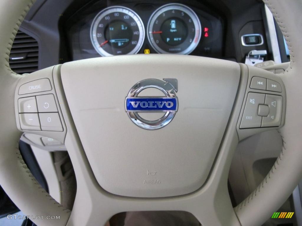 2011 Volvo XC60 3.2 Sandstone Beige Steering Wheel Photo #45505463