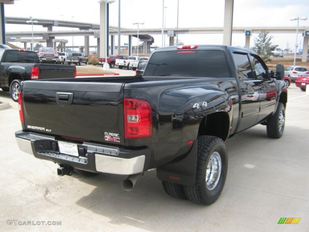 Carbon Black Metallic 2008 GMC Sierra 3500HD SLT Crew Cab 4x4 Dually Exterior Photo #45506399