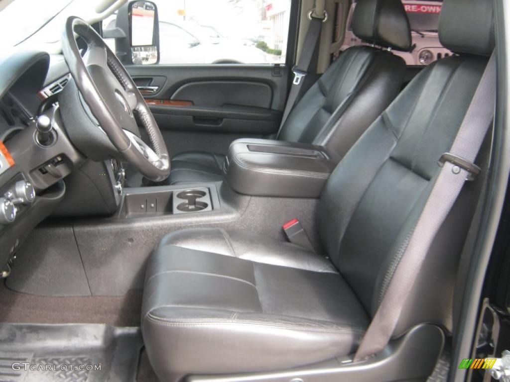 Ebony Interior 2008 GMC Sierra 3500HD SLT Crew Cab 4x4 Dually Photo #45506463