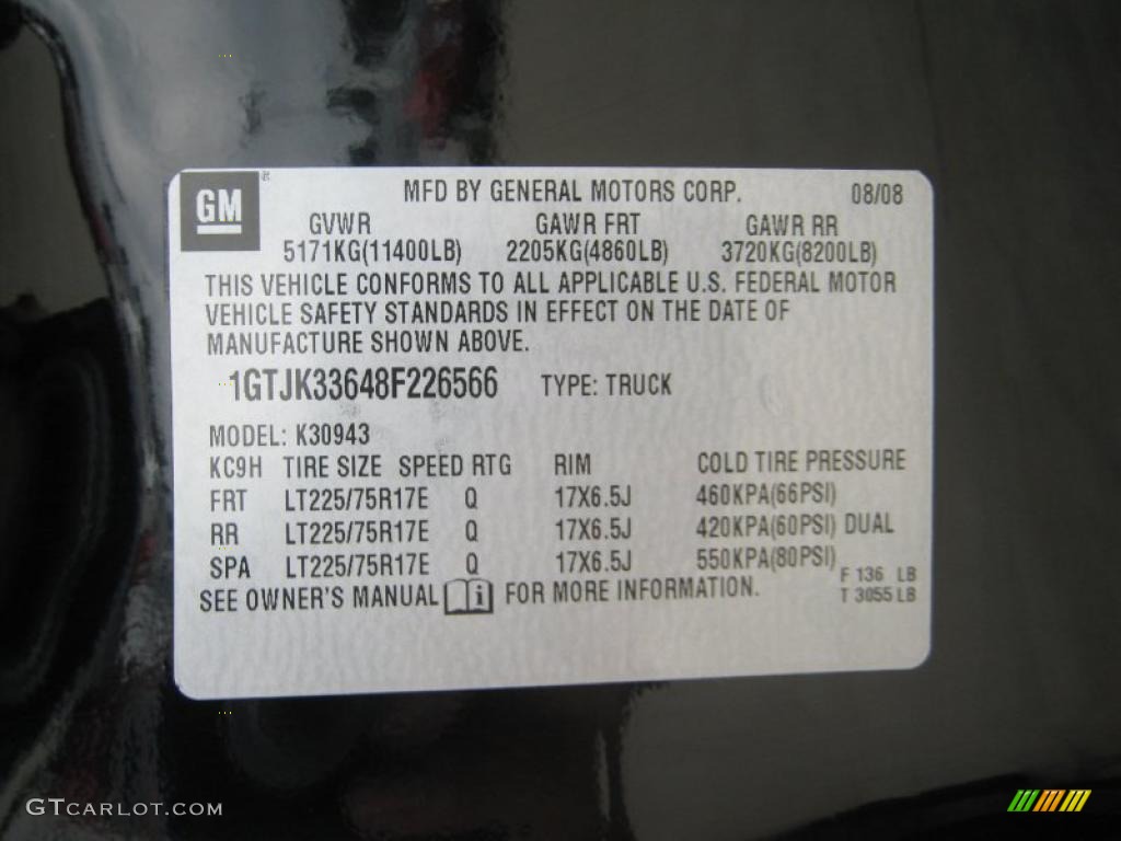 2008 GMC Sierra 3500HD SLT Crew Cab 4x4 Dually Info Tag Photo #45506631