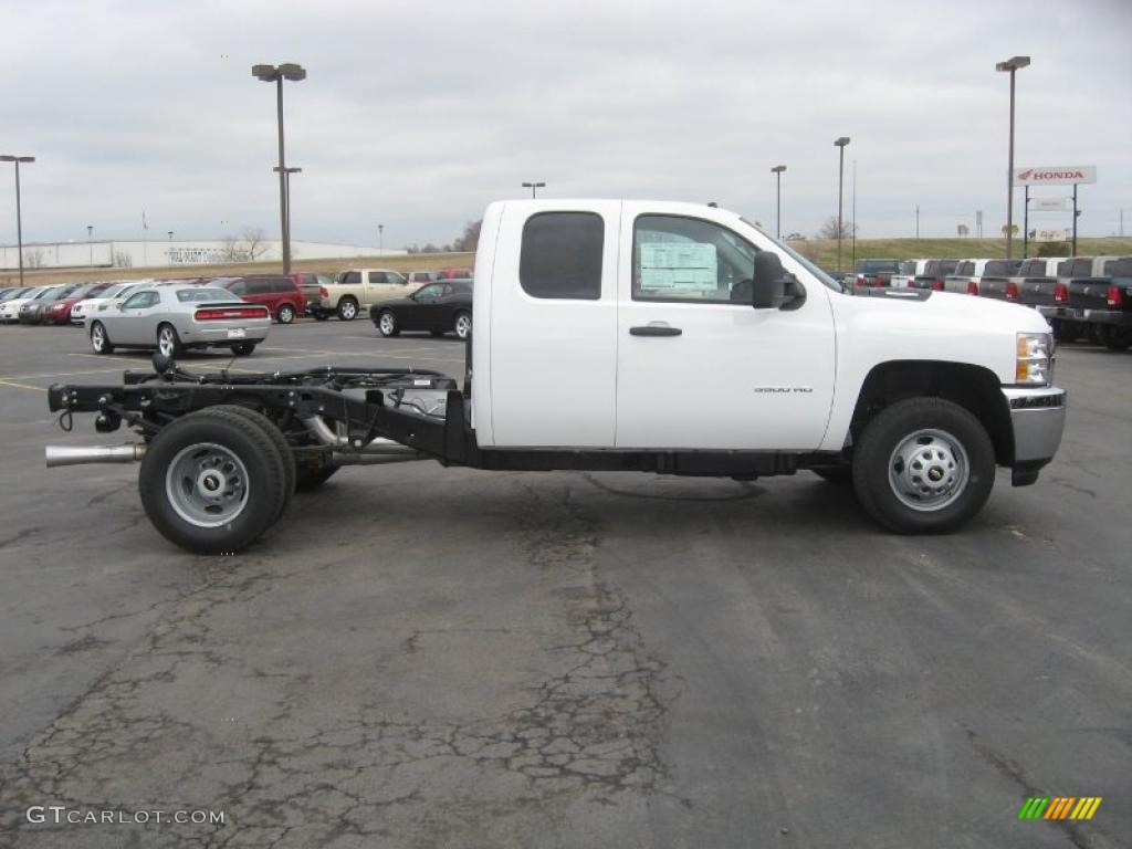 Summit White 2011 Chevrolet Silverado 3500HD Extended Cab 4x4 Chassis Exterior Photo #45507751