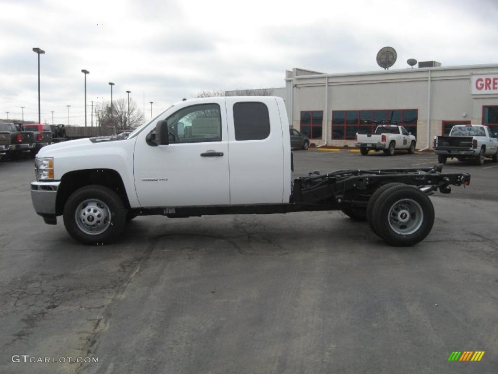 Summit White 2011 Chevrolet Silverado 3500HD Extended Cab 4x4 Chassis Exterior Photo #45507775