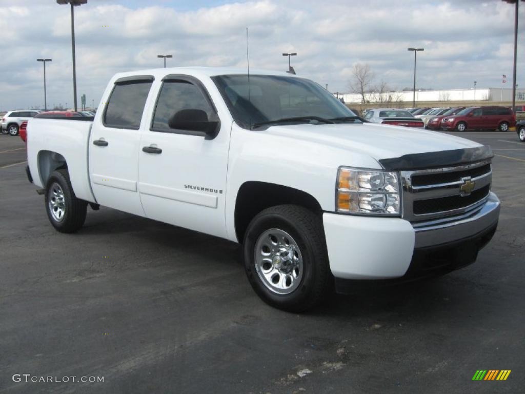 2008 Silverado 1500 LS Crew Cab - Summit White / Dark Titanium photo #3