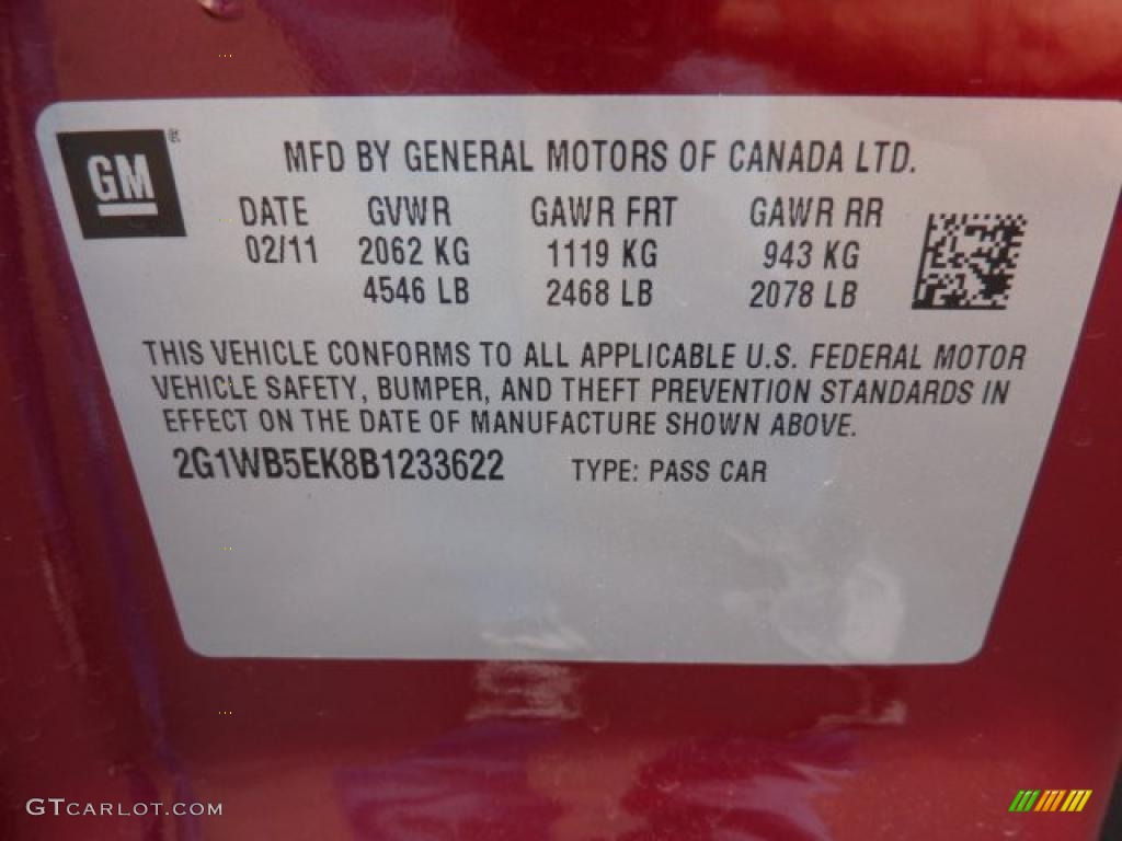 2011 Impala LT - Red Jewel Tintcoat / Ebony photo #17