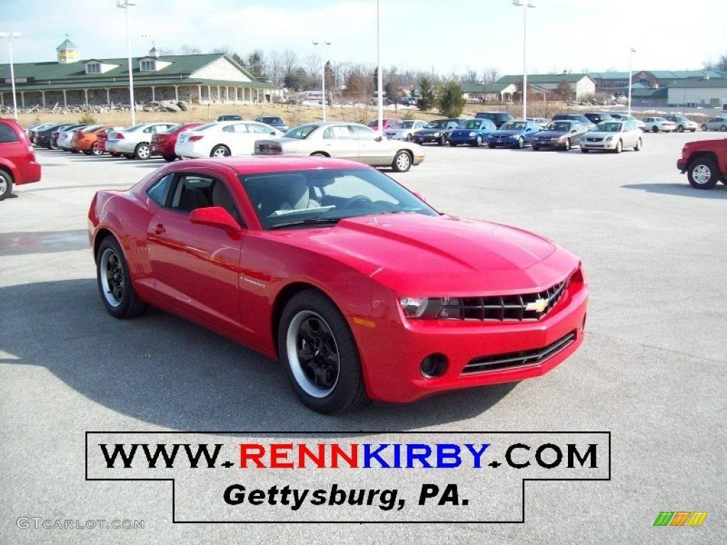 2011 Camaro LS Coupe - Victory Red / Gray photo #1