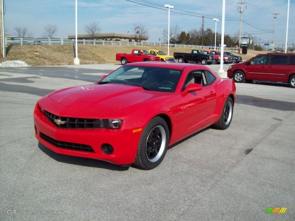 2011 Camaro LS Coupe - Victory Red / Gray photo #11