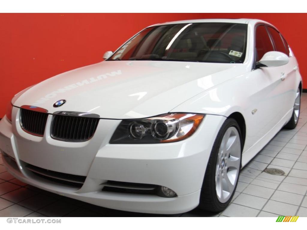 2008 3 Series 335i Sedan - Alpine White / Beige photo #2