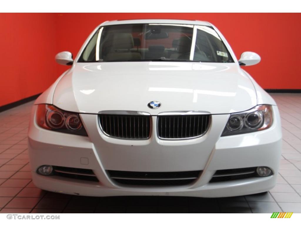 2008 3 Series 335i Sedan - Alpine White / Beige photo #24