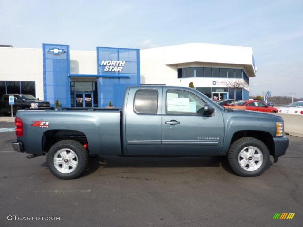 2011 Silverado 1500 LT Extended Cab 4x4 - Blue Granite Metallic / Ebony photo #11