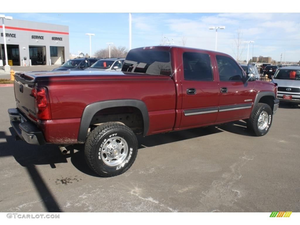 2003 Silverado 1500 LS Crew Cab 4x4 - Dark Carmine Red Metallic / Tan photo #2