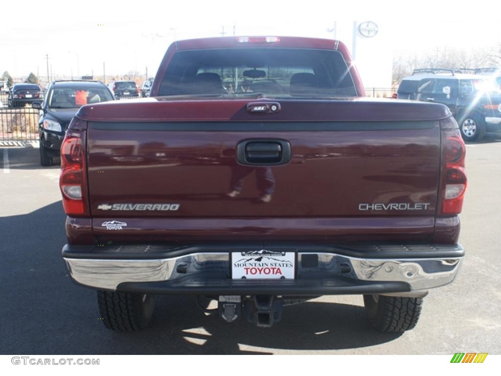 2003 Silverado 1500 LS Crew Cab 4x4 - Dark Carmine Red Metallic / Tan photo #3