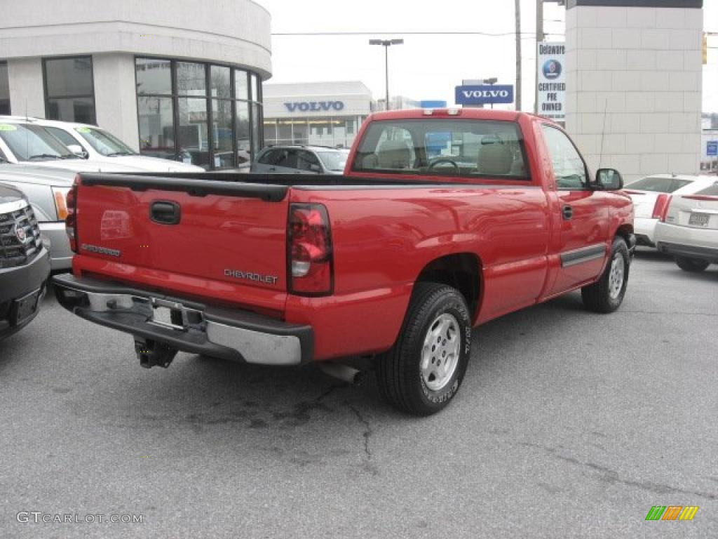 2004 Silverado 1500 LS Regular Cab - Victory Red / Tan photo #8