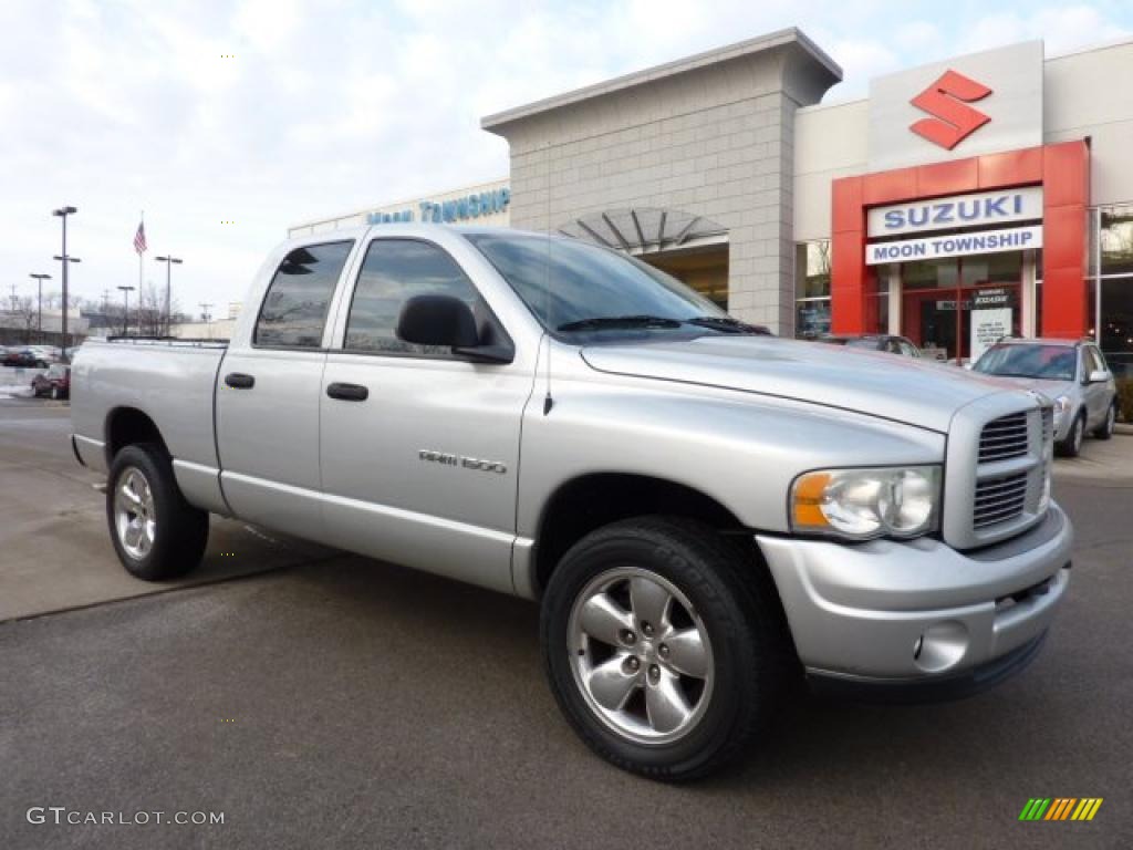 2003 Ram 1500 Laramie Quad Cab 4x4 - Bright Silver Metallic / Dark Slate Gray photo #1