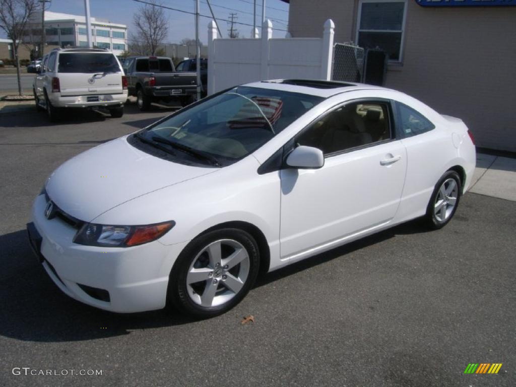 2006 Civic EX Coupe - Taffeta White / Ivory photo #1