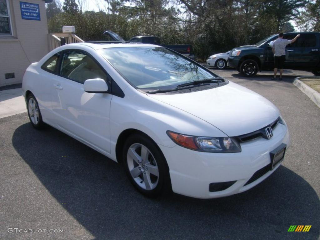 2006 Civic EX Coupe - Taffeta White / Ivory photo #7