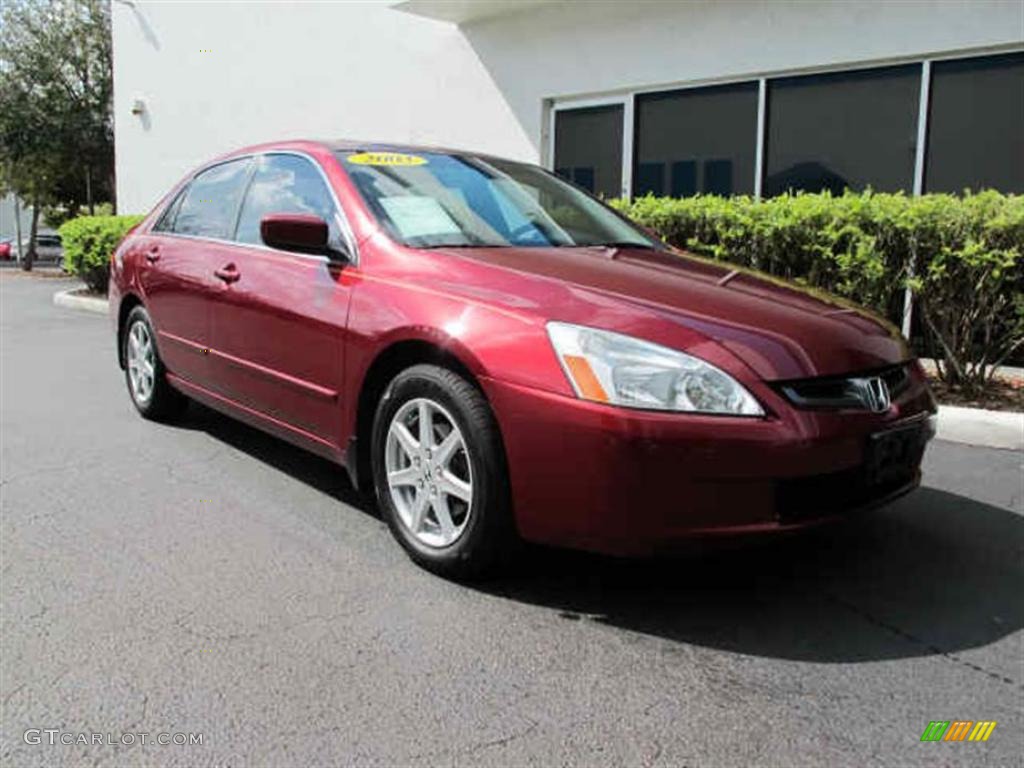 2003 Accord EX V6 Sedan - Redondo Red Pearl / Black photo #1