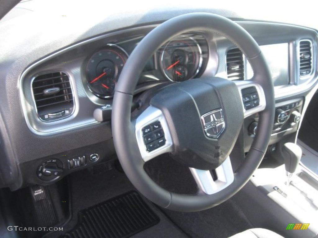 2011 Dodge Charger Rallye Black Steering Wheel Photo #45531156