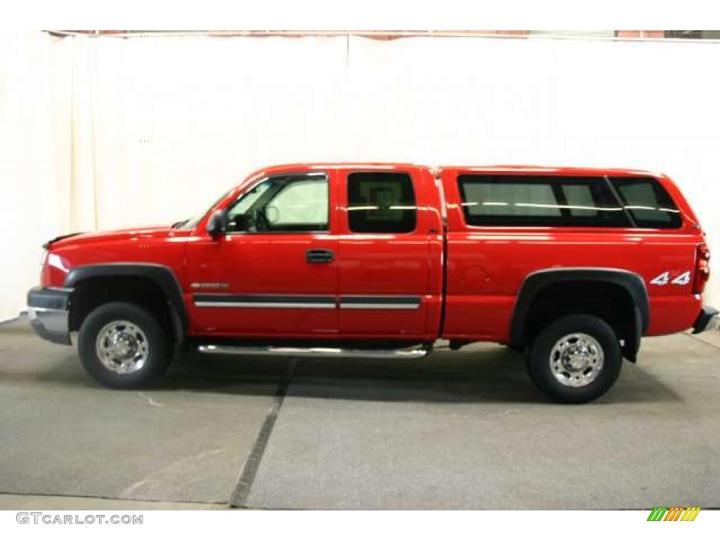 2003 Silverado 2500HD LS Extended Cab 4x4 - Victory Red / Dark Charcoal photo #22