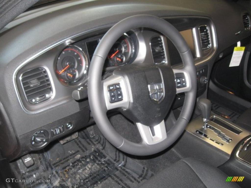 2011 Dodge Charger Rallye Black Steering Wheel Photo #45533229
