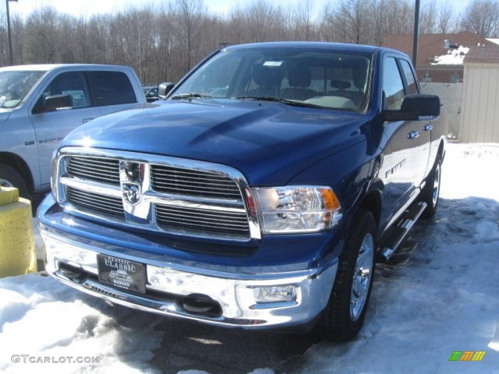 2011 Ram 1500 SLT Quad Cab 4x4 - Deep Water Blue Pearl / Dark Slate Gray/Medium Graystone photo #1
