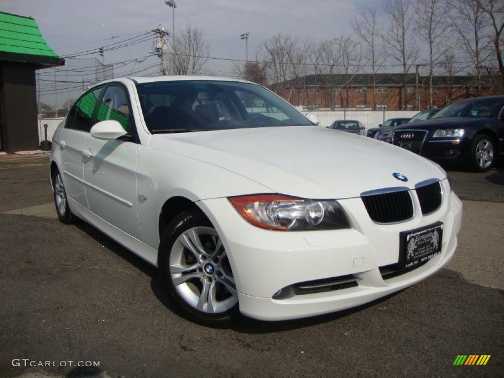 2008 3 Series 328xi Sedan - Alpine White / Black photo #2
