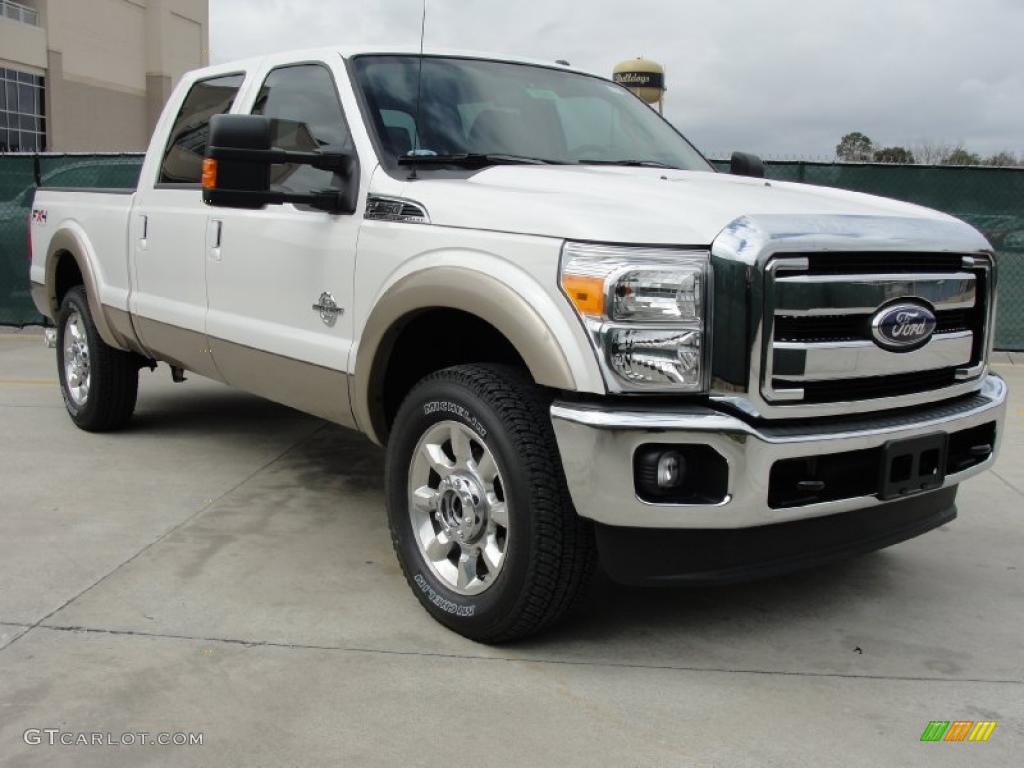 White Platinum Metallic Tri-Coat Ford F250 Super Duty