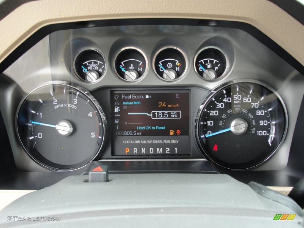2011 Ford F250 Super Duty Lariat Crew Cab 4x4 Gauges Photo #45536913