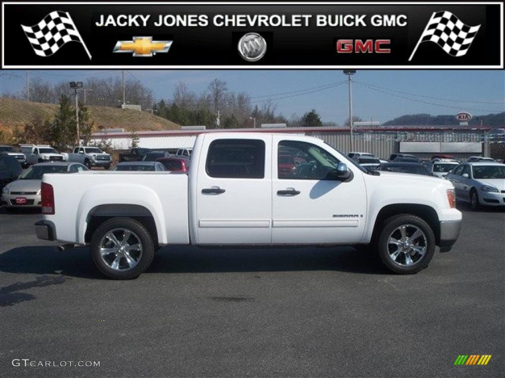 2008 Sierra 1500 SLE Crew Cab - Summit White / Ebony photo #1