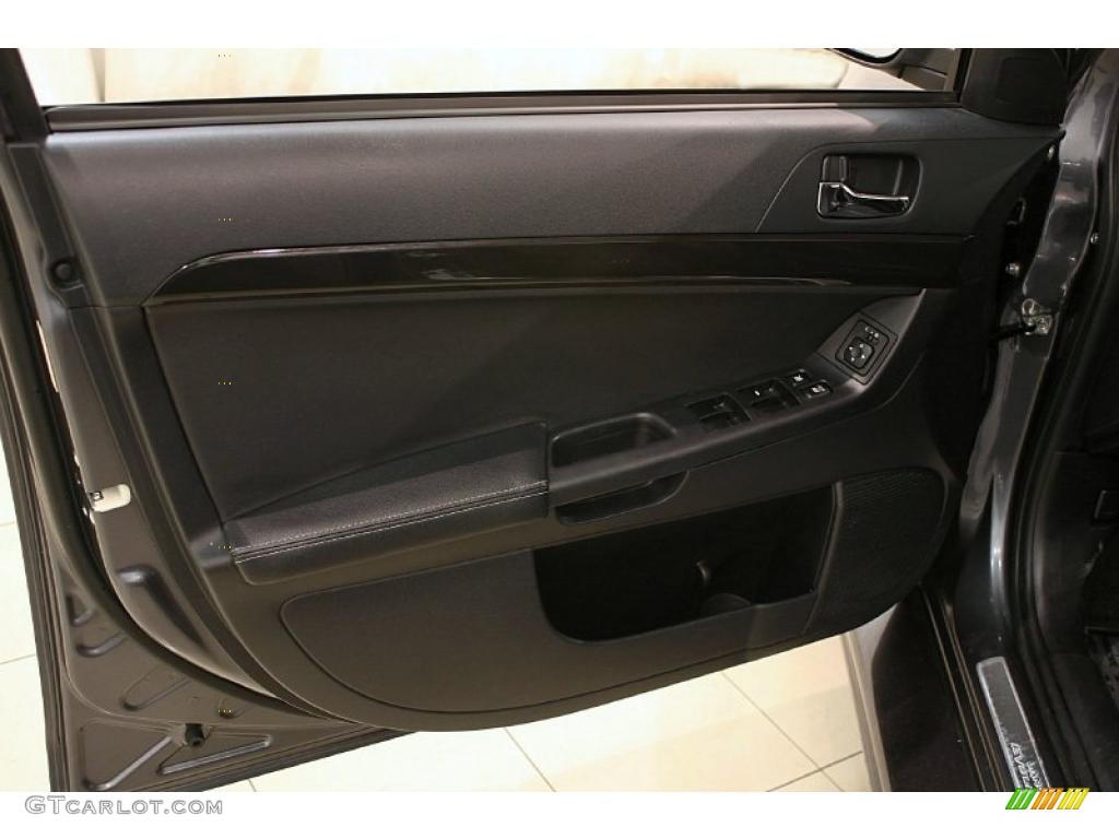 2008 Mitsubishi Lancer Evolution MR Black Door Panel Photo #45538282