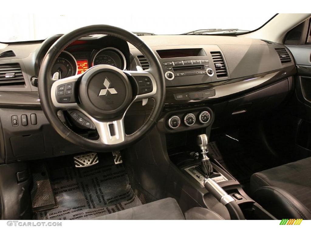 2008 Mitsubishi Lancer Evolution MR Black Dashboard Photo #45538294