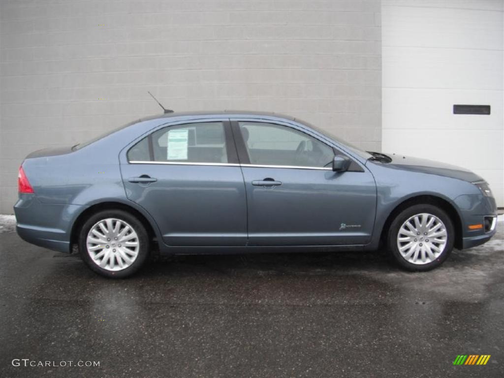 2011 Fusion Hybrid - Steel Blue Metallic / Medium Light Stone photo #4