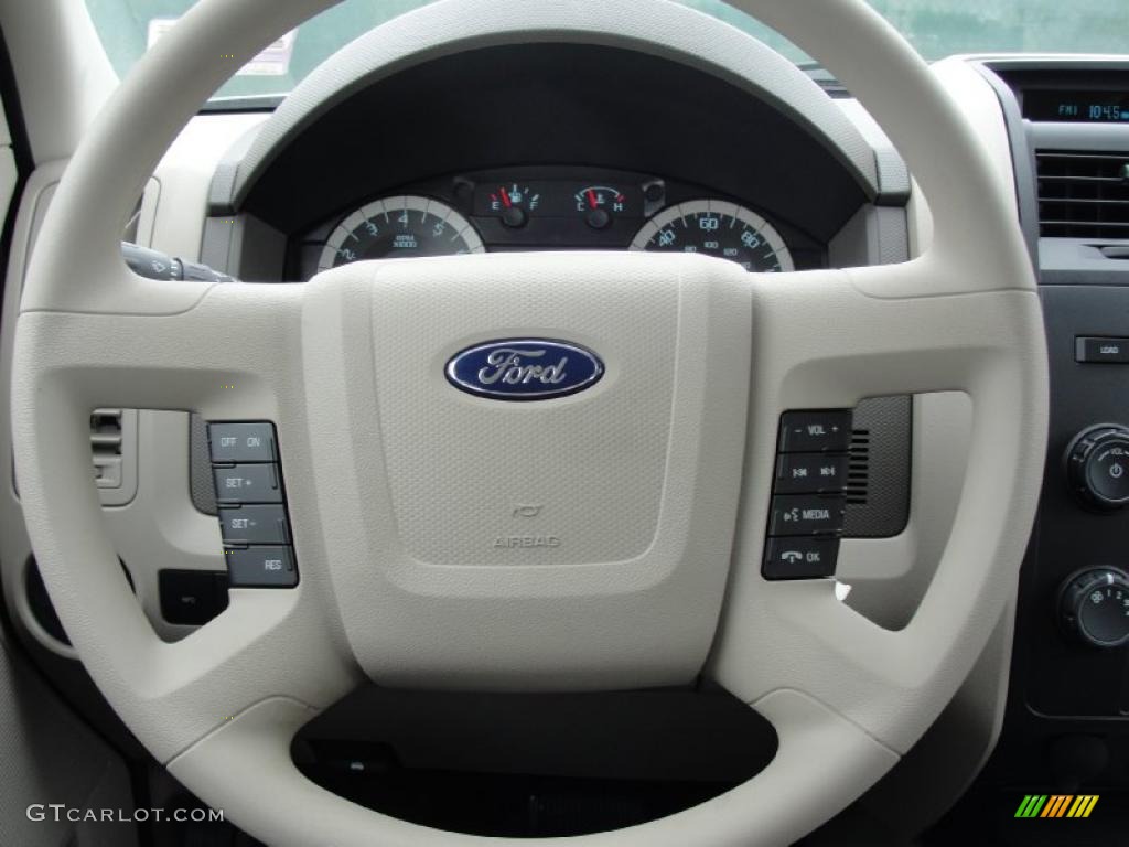 2011 Ford Escape XLS Stone Steering Wheel Photo #45540391