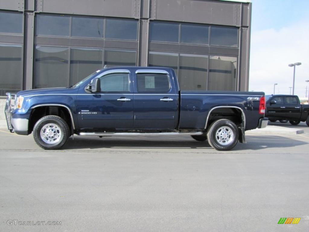 2009 Sierra 2500HD SLE Crew Cab 4x4 - Midnight Blue Metallic / Ebony photo #1