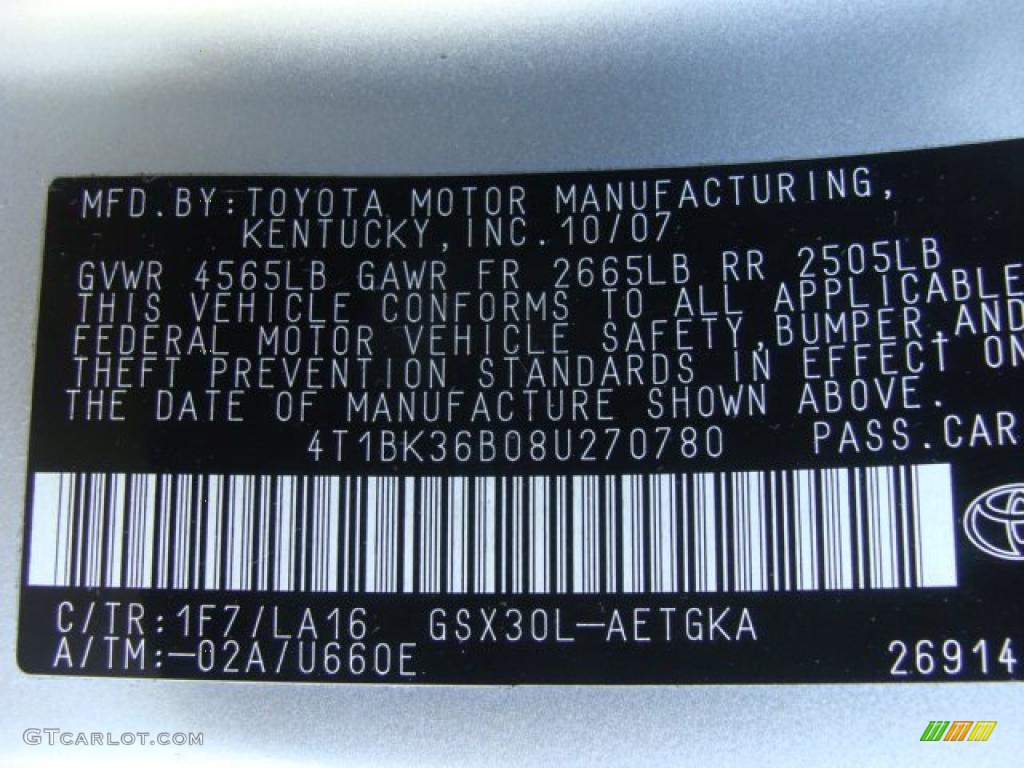 2008 Avalon XLS - Classic Silver Metallic / Dark Charcoal photo #15