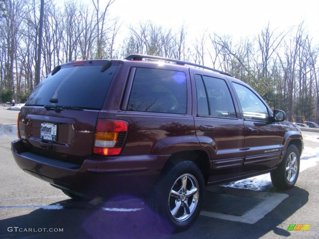 2002 Grand Cherokee Limited 4x4 - Dark Garnet Red Pearlcoat / Sandstone photo #5