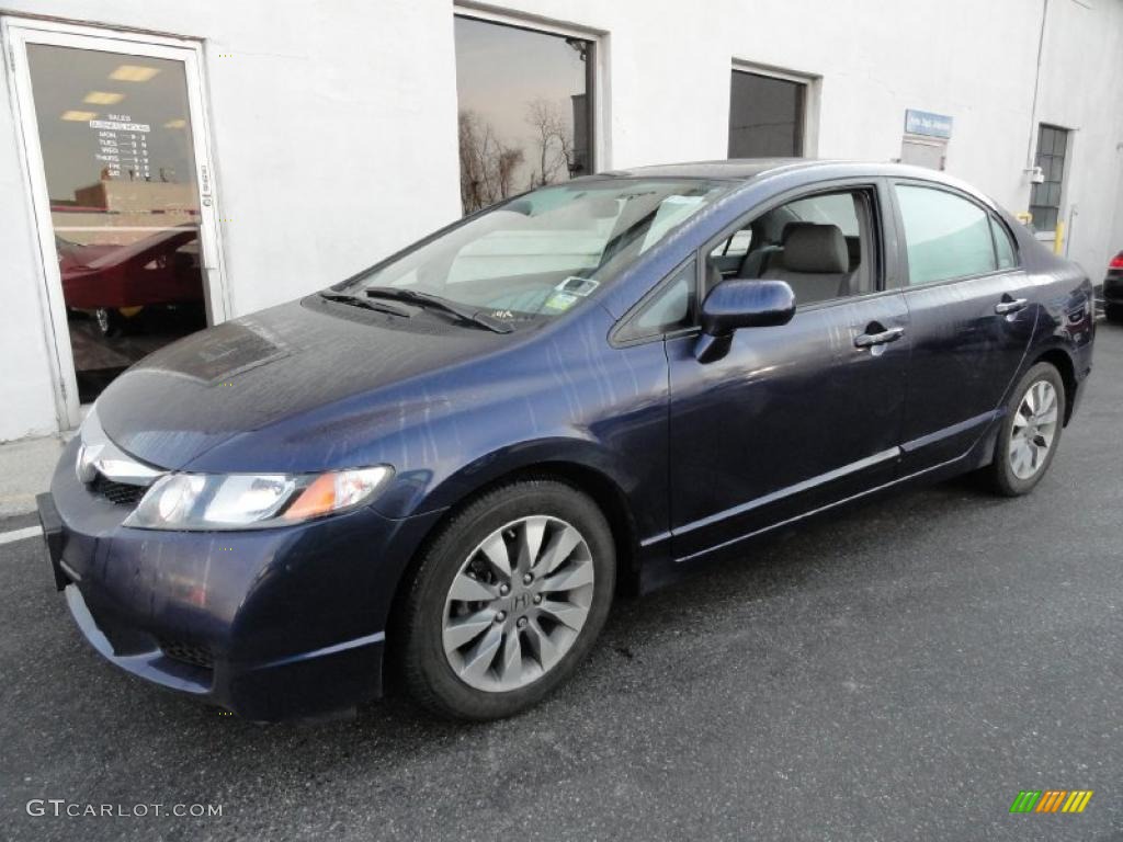 2009 Civic EX-L Sedan - Royal Blue Pearl / Gray photo #1