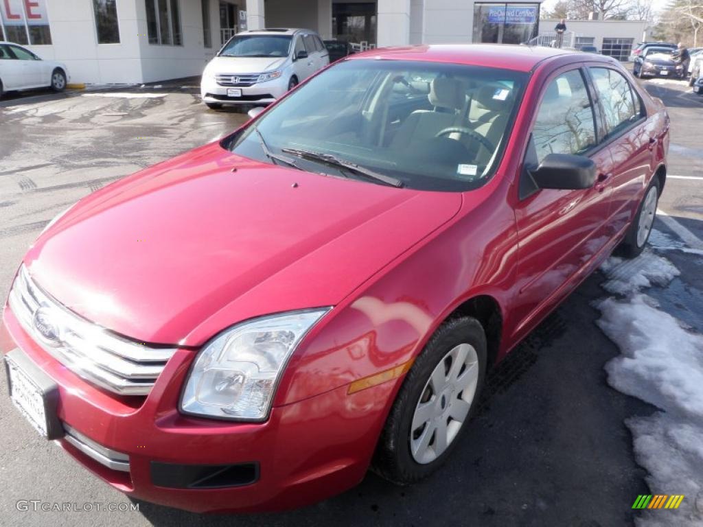 2008 Fusion S - Redfire Metallic / Medium Light Stone photo #3