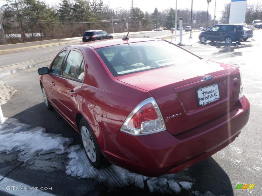 2008 Fusion S - Redfire Metallic / Medium Light Stone photo #4