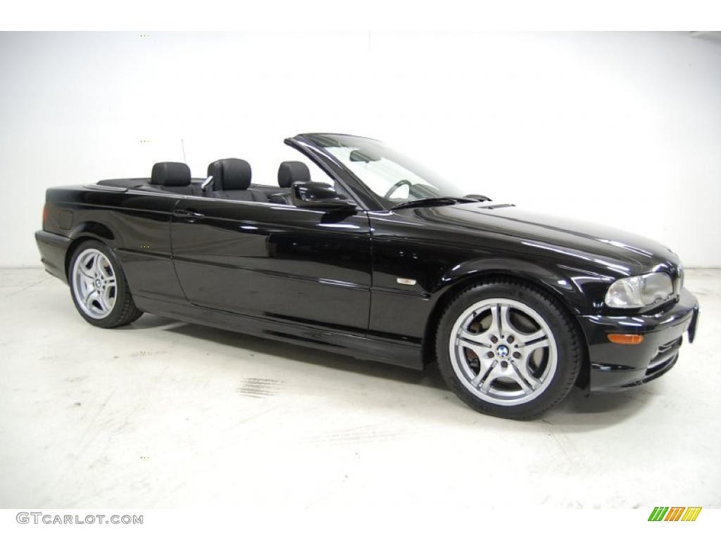 2002 3 Series 330i Convertible - Jet Black / Black photo #2